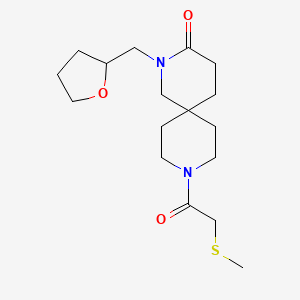 molecular formula C17H28N2O3S B5680351 9-[(methylthio)acetyl]-2-(tetrahydro-2-furanylmethyl)-2,9-diazaspiro[5.5]undecan-3-one 