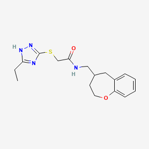 2-[(3-ethyl-1H-1,2,4-triazol-5-yl)thio]-N-(2,3,4,5-tetrahydro-1-benzoxepin-4-ylmethyl)acetamide