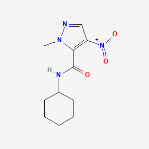 molecular formula C11H16N4O3 B5680385 N-cyclohexyl-1-methyl-4-nitro-1H-pyrazole-5-carboxamide 