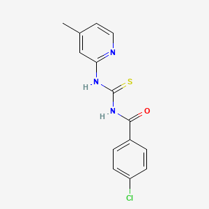 molecular formula C14H12ClN3OS B5680413 4-chloro-N-{[(4-methyl-2-pyridinyl)amino]carbonothioyl}benzamide 