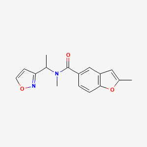 molecular formula C16H16N2O3 B5680423 N-[1-(3-isoxazolyl)ethyl]-N,2-dimethyl-1-benzofuran-5-carboxamide 
