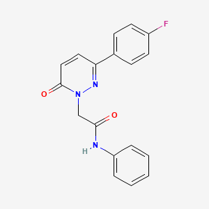 molecular formula C18H14FN3O2 B5680438 2-[3-(4-fluorophenyl)-6-oxo-1(6H)-pyridazinyl]-N-phenylacetamide 
