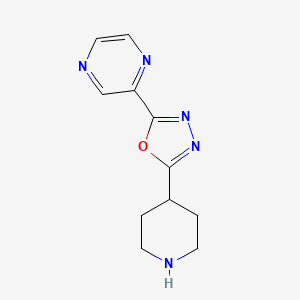 molecular formula C11H13N5O B568044 2-(哌啶-4-基)-5-(吡嗪-2-基)-1,3,4-噁二唑 CAS No. 1207175-56-1