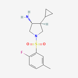 molecular formula C14H19FN2O2S B5680478 (3R*,4S*)-4-cyclopropyl-1-[(2-fluoro-5-methylphenyl)sulfonyl]-3-pyrrolidinamine 