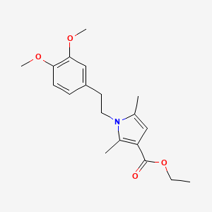 molecular formula C19H25NO4 B5680485 ethyl 1-[2-(3,4-dimethoxyphenyl)ethyl]-2,5-dimethyl-1H-pyrrole-3-carboxylate 