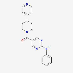 molecular formula C21H21N5O B5680499 N-phenyl-5-{[4-(4-pyridinyl)-1-piperidinyl]carbonyl}-2-pyrimidinamine 