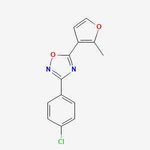 molecular formula C13H9ClN2O2 B5680506 3-(4-chlorophenyl)-5-(2-methyl-3-furyl)-1,2,4-oxadiazole 