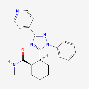 molecular formula C21H23N5O B5680517 (1R*,2S*)-N-methyl-2-(1-phenyl-3-pyridin-4-yl-1H-1,2,4-triazol-5-yl)cyclohexanecarboxamide 