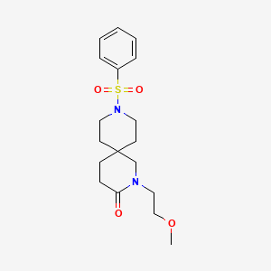 molecular formula C18H26N2O4S B5680533 2-(2-methoxyethyl)-9-(phenylsulfonyl)-2,9-diazaspiro[5.5]undecan-3-one 