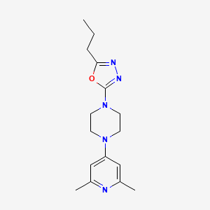 molecular formula C16H23N5O B5680546 1-(2,6-dimethylpyridin-4-yl)-4-(5-propyl-1,3,4-oxadiazol-2-yl)piperazine 