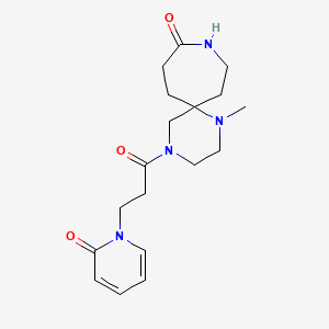 molecular formula C18H26N4O3 B5680569 1-methyl-4-[3-(2-oxo-1(2H)-pyridinyl)propanoyl]-1,4,9-triazaspiro[5.6]dodecan-10-one 