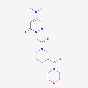molecular formula C18H27N5O4 B5680585 5-(dimethylamino)-2-{2-[3-(morpholin-4-ylcarbonyl)piperidin-1-yl]-2-oxoethyl}pyridazin-3(2H)-one 