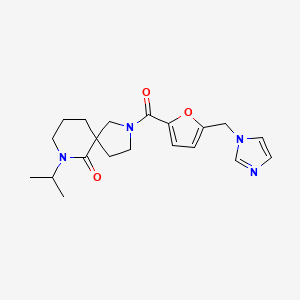 molecular formula C20H26N4O3 B5680656 2-[5-(1H-imidazol-1-ylmethyl)-2-furoyl]-7-isopropyl-2,7-diazaspiro[4.5]decan-6-one 