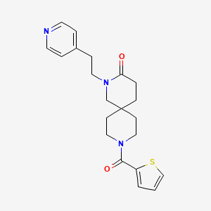 molecular formula C21H25N3O2S B5680716 2-(2-pyridin-4-ylethyl)-9-(2-thienylcarbonyl)-2,9-diazaspiro[5.5]undecan-3-one 