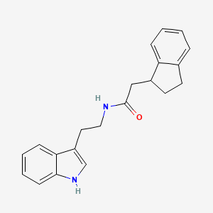 2-(2,3-dihydro-1H-inden-1-yl)-N-[2-(1H-indol-3-yl)ethyl]acetamide