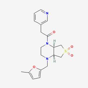 molecular formula C19H23N3O4S B5680733 (4aR*,7aS*)-1-[(5-methyl-2-furyl)methyl]-4-(pyridin-3-ylacetyl)octahydrothieno[3,4-b]pyrazine 6,6-dioxide 