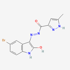 molecular formula C13H10BrN5O2 B5680734 N'-(5-bromo-2-oxo-1,2-dihydro-3H-indol-3-ylidene)-3-methyl-1H-pyrazole-5-carbohydrazide 