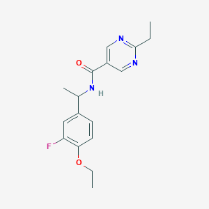 molecular formula C17H20FN3O2 B5680758 N-[1-(4-ethoxy-3-fluorophenyl)ethyl]-2-ethyl-5-pyrimidinecarboxamide 