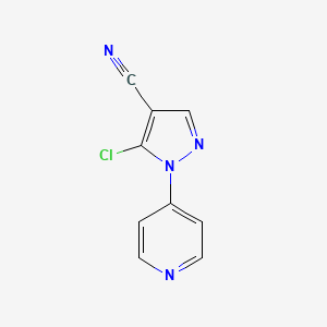 molecular formula C9H5ClN4 B568076 5-Chloro-1-(pyridin-4-YL)-1H-pyrazole-4-carbonitrile CAS No. 1269292-00-3