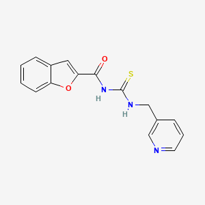 molecular formula C16H13N3O2S B5680785 N-{[(3-pyridinylmethyl)amino]carbonothioyl}-1-benzofuran-2-carboxamide 