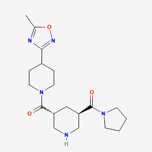 molecular formula C19H29N5O3 B5680799 4-(5-methyl-1,2,4-oxadiazol-3-yl)-1-{[(3R*,5R*)-5-(pyrrolidin-1-ylcarbonyl)piperidin-3-yl]carbonyl}piperidine 