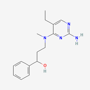 molecular formula C16H22N4O B5680813 3-[(2-amino-5-ethylpyrimidin-4-yl)(methyl)amino]-1-phenylpropan-1-ol 