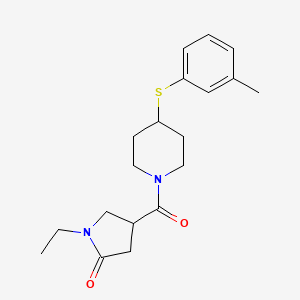 molecular formula C19H26N2O2S B5680839 1-ethyl-4-({4-[(3-methylphenyl)thio]-1-piperidinyl}carbonyl)-2-pyrrolidinone 