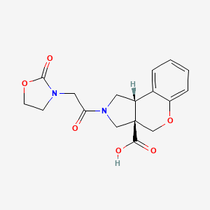 (3aR*,9bR*)-2-[(2-oxo-1,3-oxazolidin-3-yl)acetyl]-1,2,3,9b-tetrahydrochromeno[3,4-c]pyrrole-3a(4H)-carboxylic acid
