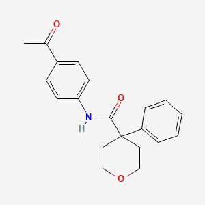molecular formula C20H21NO3 B5680863 N-(4-acetylphenyl)-4-phenyltetrahydro-2H-pyran-4-carboxamide 