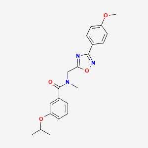 molecular formula C21H23N3O4 B5680866 3-isopropoxy-N-{[3-(4-methoxyphenyl)-1,2,4-oxadiazol-5-yl]methyl}-N-methylbenzamide 