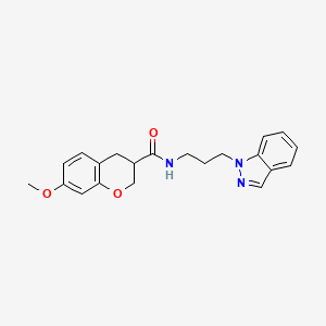 molecular formula C21H23N3O3 B5680888 N-[3-(1H-indazol-1-yl)propyl]-7-methoxychromane-3-carboxamide 
