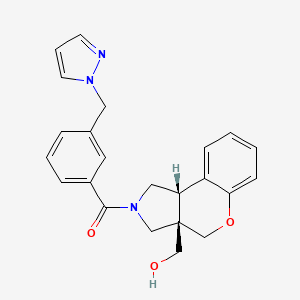 molecular formula C23H23N3O3 B5680905 [(3aS*,9bS*)-2-[3-(1H-pyrazol-1-ylmethyl)benzoyl]-1,2,3,9b-tetrahydrochromeno[3,4-c]pyrrol-3a(4H)-yl]methanol 
