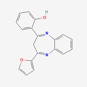 molecular formula C19H14N2O2 B5680916 2-[4-(2-furyl)-3H-1,5-benzodiazepin-2-yl]phenol 