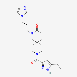 molecular formula C21H30N6O2 B5680930 9-[(3-ethyl-1H-pyrazol-5-yl)carbonyl]-2-[3-(1H-imidazol-1-yl)propyl]-2,9-diazaspiro[5.5]undecan-3-one 