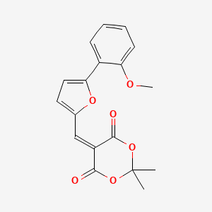 molecular formula C18H16O6 B5680941 5-{[5-(2-methoxyphenyl)-2-furyl]methylene}-2,2-dimethyl-1,3-dioxane-4,6-dione 