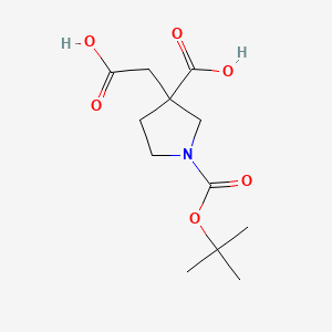 B568097 1-(Tert-butoxycarbonyl)-3-(carboxymethyl)pyrrolidine-3-carboxylic acid CAS No. 1245807-92-4