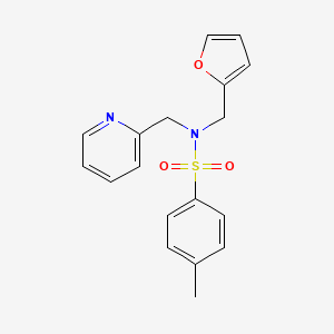 molecular formula C18H18N2O3S B5680977 N-(2-furylmethyl)-4-methyl-N-(2-pyridinylmethyl)benzenesulfonamide 