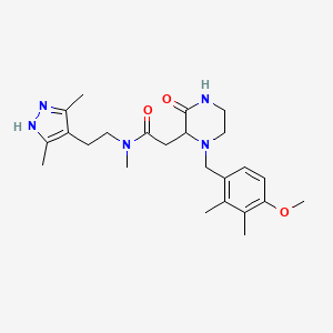 N-[2-(3,5-dimethyl-1H-pyrazol-4-yl)ethyl]-2-[1-(4-methoxy-2,3-dimethylbenzyl)-3-oxo-2-piperazinyl]-N-methylacetamide