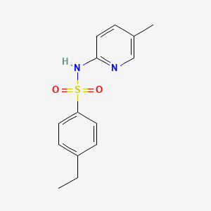 molecular formula C14H16N2O2S B5680981 4-ethyl-N-(5-methyl-2-pyridinyl)benzenesulfonamide 