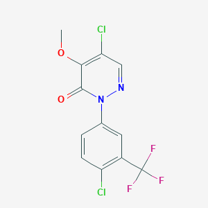 molecular formula C12H7Cl2F3N2O2 B5680986 5-chloro-2-[4-chloro-3-(trifluoromethyl)phenyl]-4-methoxy-3(2H)-pyridazinone 
