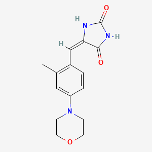 molecular formula C15H17N3O3 B5680990 5-[2-methyl-4-(4-morpholinyl)benzylidene]-2,4-imidazolidinedione 