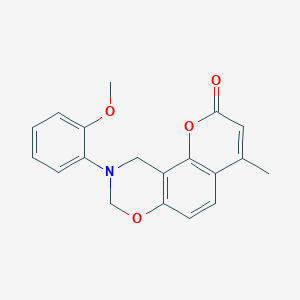 9-(2-methoxyphenyl)-4-methyl-9,10-dihydro-2H,8H-chromeno[8,7-e][1,3]oxazin-2-one
