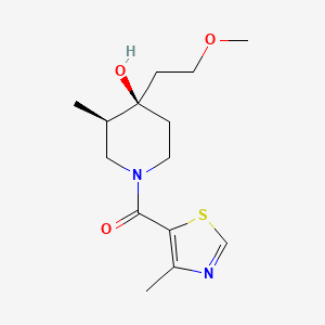 molecular formula C14H22N2O3S B5681014 (3R*,4R*)-4-(2-methoxyethyl)-3-methyl-1-[(4-methyl-1,3-thiazol-5-yl)carbonyl]-4-piperidinol 