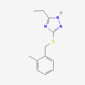 molecular formula C12H15N3S B5681024 3-ethyl-5-[(2-methylbenzyl)thio]-4H-1,2,4-triazole 