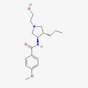 molecular formula C17H26N2O3 B5681025 N-[rel-(3R,4S)-1-(2-hydroxyethyl)-4-propyl-3-pyrrolidinyl]-4-methoxybenzamide hydrochloride 