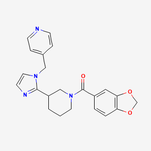 molecular formula C22H22N4O3 B5681071 4-({2-[1-(1,3-benzodioxol-5-ylcarbonyl)piperidin-3-yl]-1H-imidazol-1-yl}methyl)pyridine 