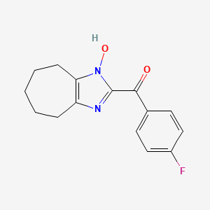 molecular formula C15H15FN2O2 B5681097 (4-fluorophenyl)(1-hydroxy-1,4,5,6,7,8-hexahydrocyclohepta[d]imidazol-2-yl)methanone 