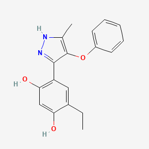 molecular formula C18H18N2O3 B5681100 4-ethyl-6-(5-methyl-4-phenoxy-1H-pyrazol-3-yl)-1,3-benzenediol 