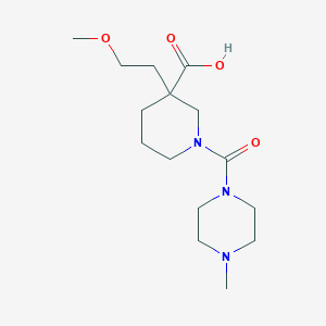 3-(2-methoxyethyl)-1-[(4-methyl-1-piperazinyl)carbonyl]-3-piperidinecarboxylic acid