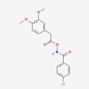 molecular formula C17H16ClNO5 B5681116 4-chloro-N-{[(3,4-dimethoxyphenyl)acetyl]oxy}benzamide CAS No. 6150-95-4